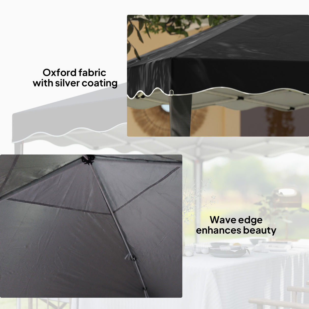 Alloy Steel Pop Up Gazebo Adjustable Height 295cm Width x 295cm Depth - Velmora