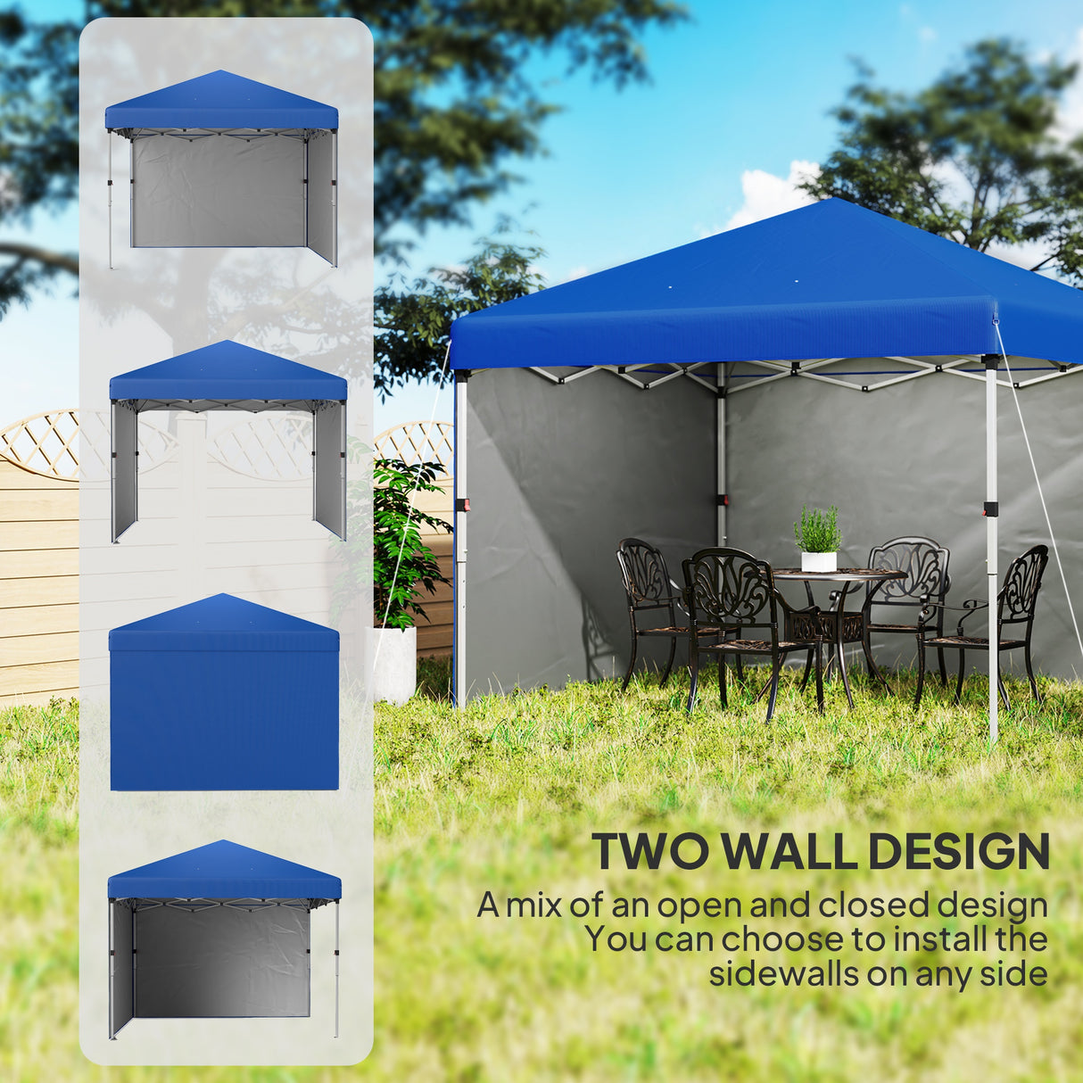 Alloy Steel Pop Up Gazebo Canopy 297cm Width x 297cm Depth With UPF30+ Protection - Velmora
