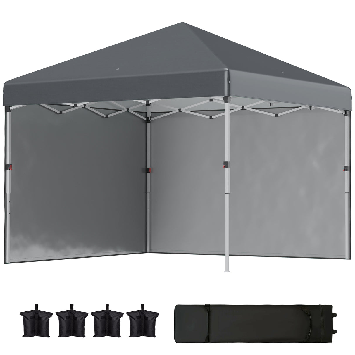 Alloy Steel Pop Up Gazebo Canopy 297cm Width x 297cm Depth With UPF30+ Protection - Velmora
