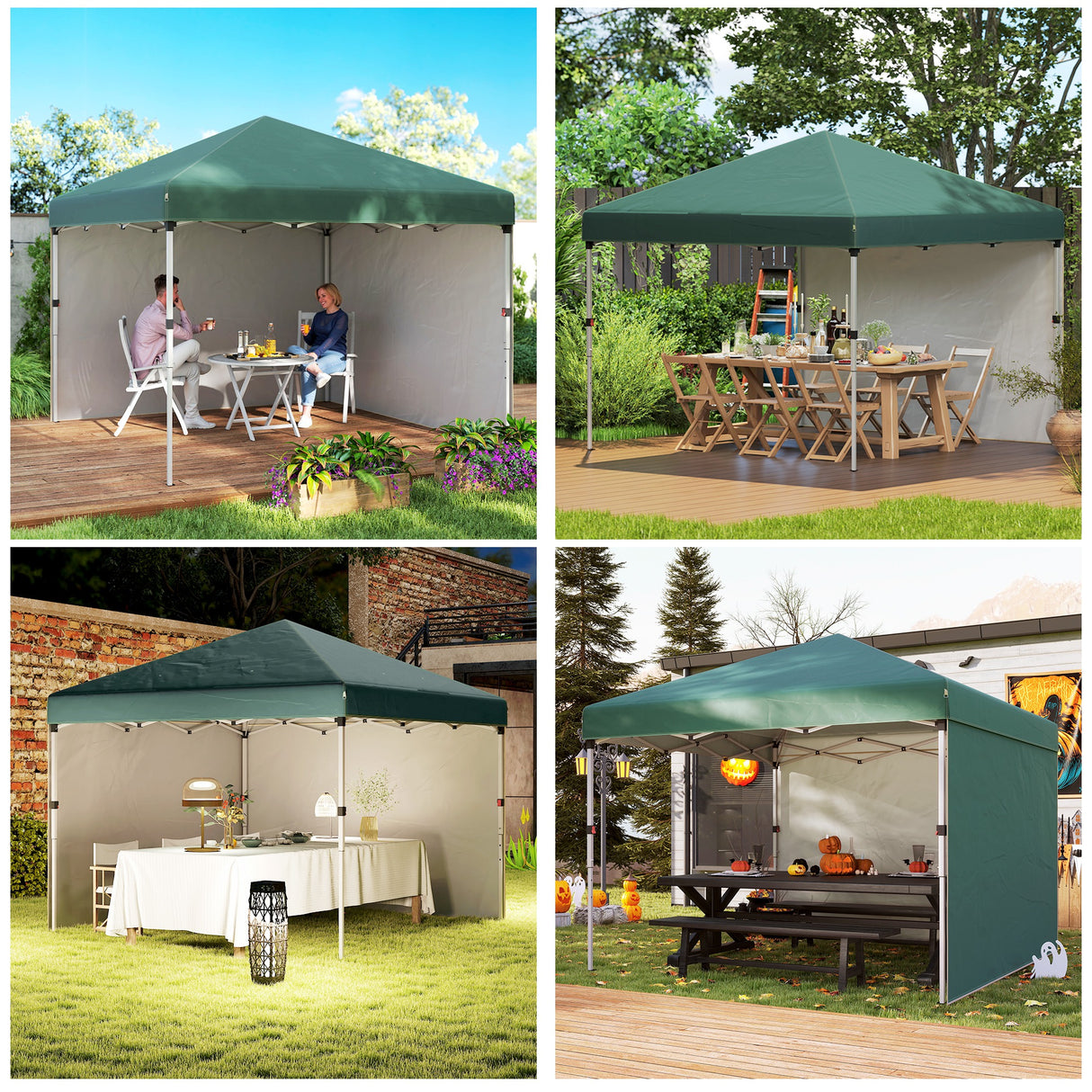 Alloy Steel Pop Up Gazebo Canopy 297cm Width x 297cm Depth With UPF30+ Protection - Velmora