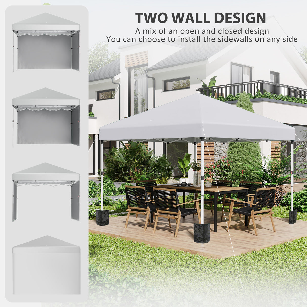 Alloy Steel Pop Up Gazebo Canopy 297cm Width x 297cm Depth With UPF30+ Protection - Velmora