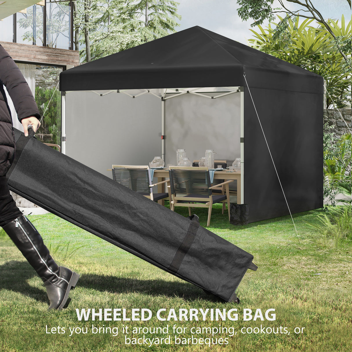 Alloy Steel Pop Up Gazebo Canopy 297cm Width x 297cm Depth With UPF30+ Protection - Velmora