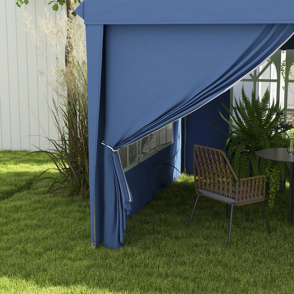 Alloy Steel Pop Up Gazebo Canopy 400cm Width x 300cm Depth With Curtain Walls - Velmora