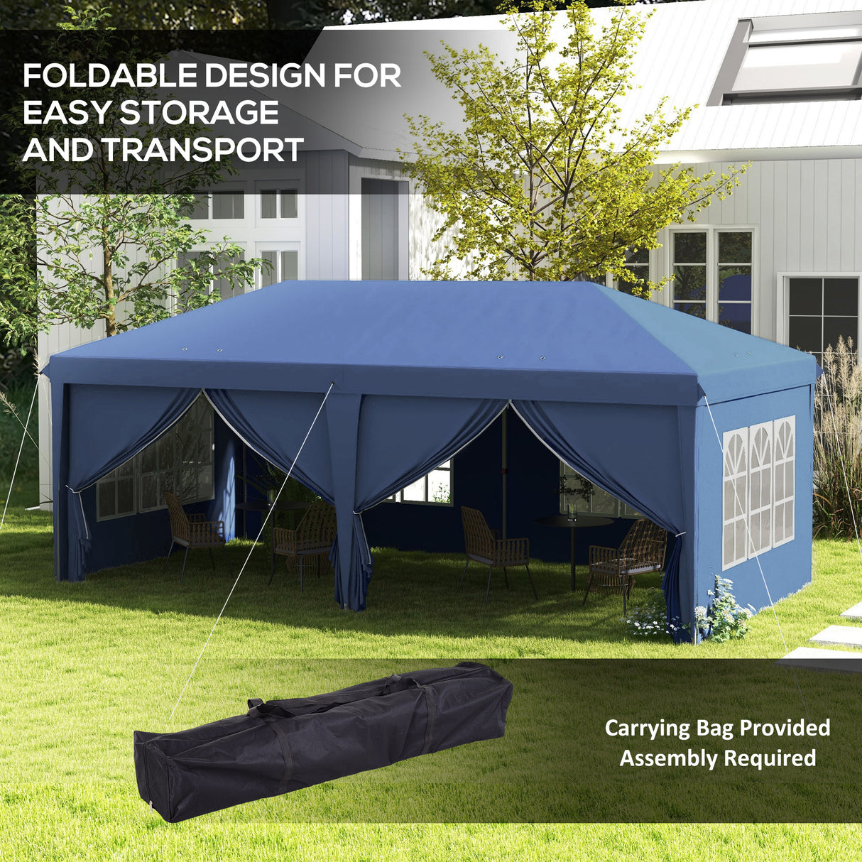 Alloy Steel Pop Up Gazebo Canopy 400cm Width x 300cm Depth With Curtain Walls - Velmora