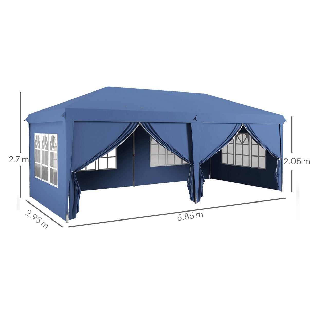 Alloy Steel Pop Up Gazebo Canopy 400cm Width x 300cm Depth With Curtain Walls - Velmora