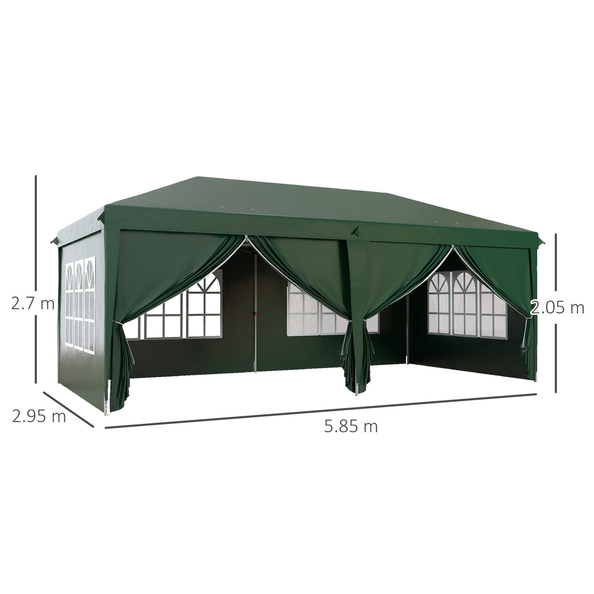 Alloy Steel Pop Up Gazebo Canopy 400cm Width x 300cm Depth With Curtain Walls - Velmora