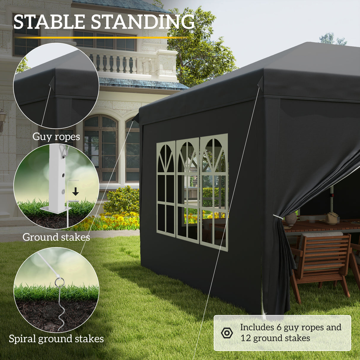 Alloy Steel Pop Up Gazebo Canopy 400cm Width x 300cm Depth With Curtain Walls - Velmora