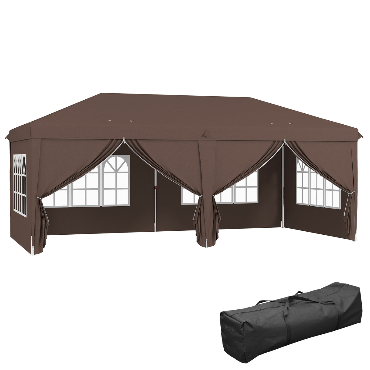 Alloy Steel Pop Up Gazebo Canopy 400cm Width x 300cm Depth With Curtain Walls - Velmora