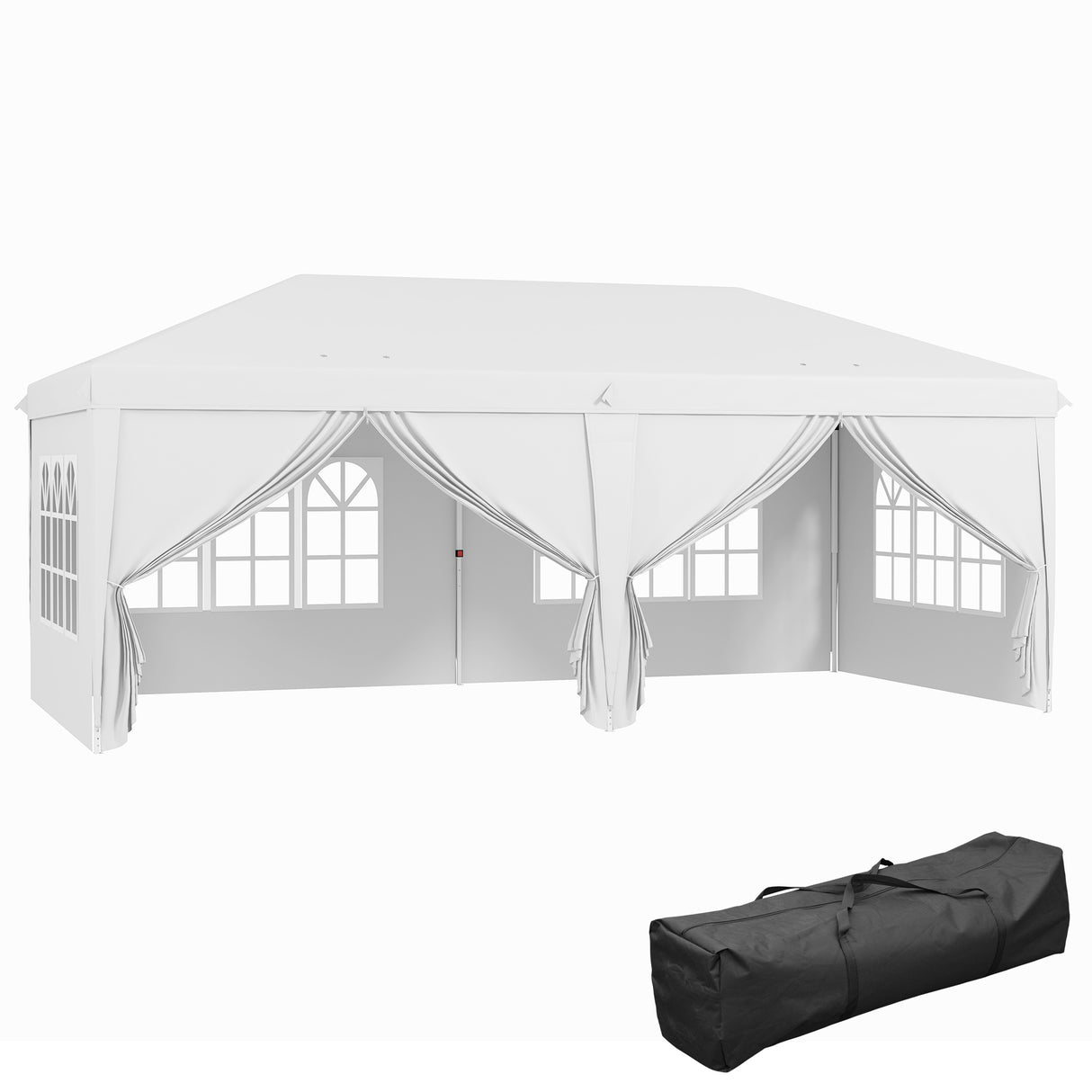 Alloy Steel Pop Up Gazebo Canopy 400cm Width x 300cm Depth With Curtain Walls - Velmora