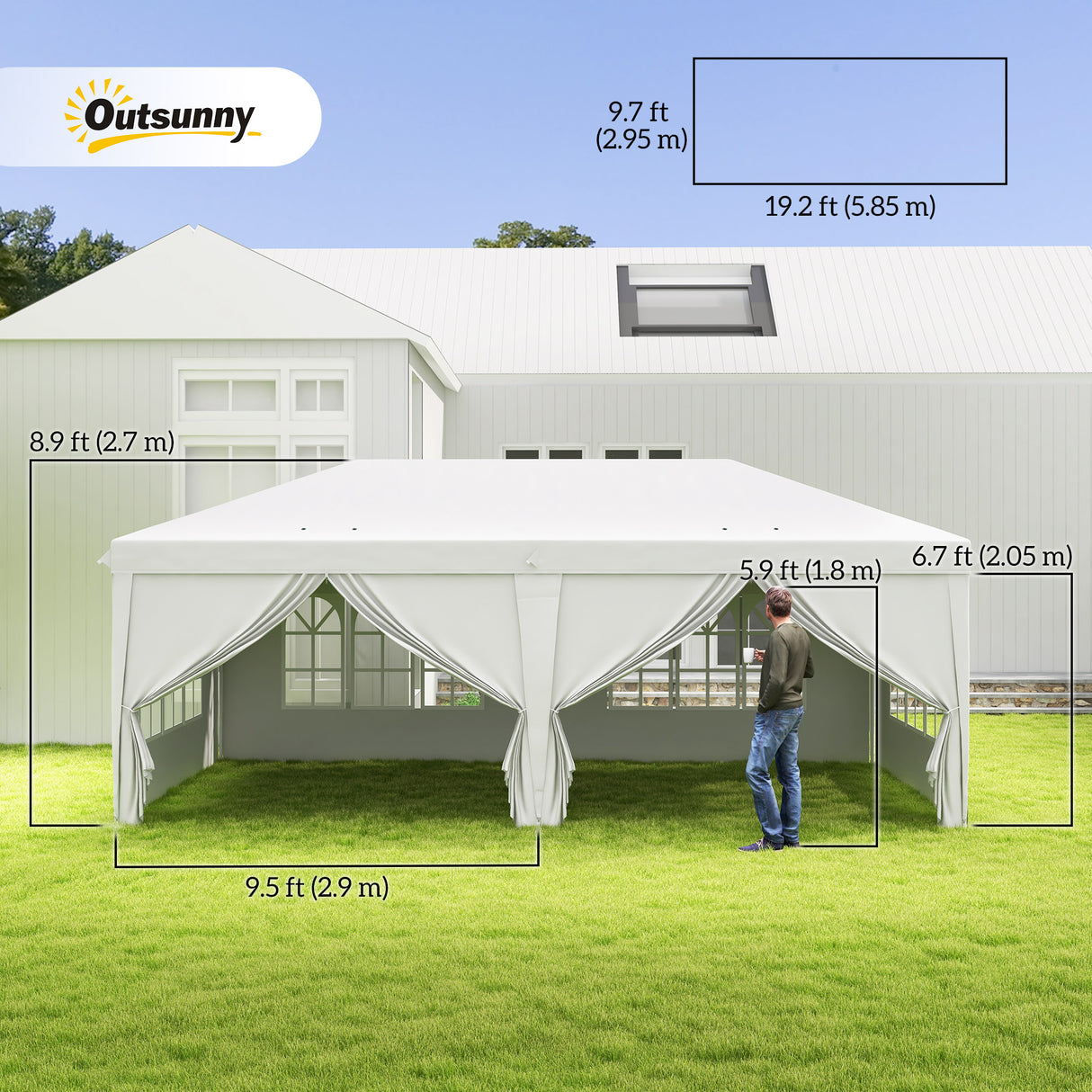 Alloy Steel Pop Up Gazebo Canopy 400cm Width x 300cm Depth With Curtain Walls - Velmora