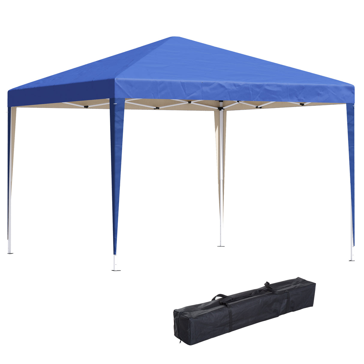 Alloy Steel Pop Up Gazebo Height Adjustable Marquee Party Tent 295cm Width x 295cm Depth - Velmora