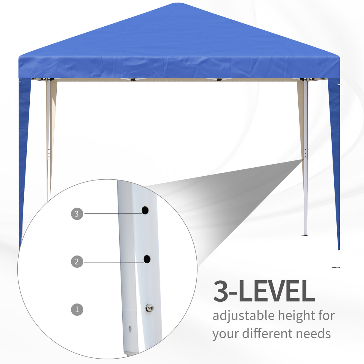 Alloy Steel Pop Up Gazebo Height Adjustable Marquee Party Tent 295cm Width x 295cm Depth - Velmora