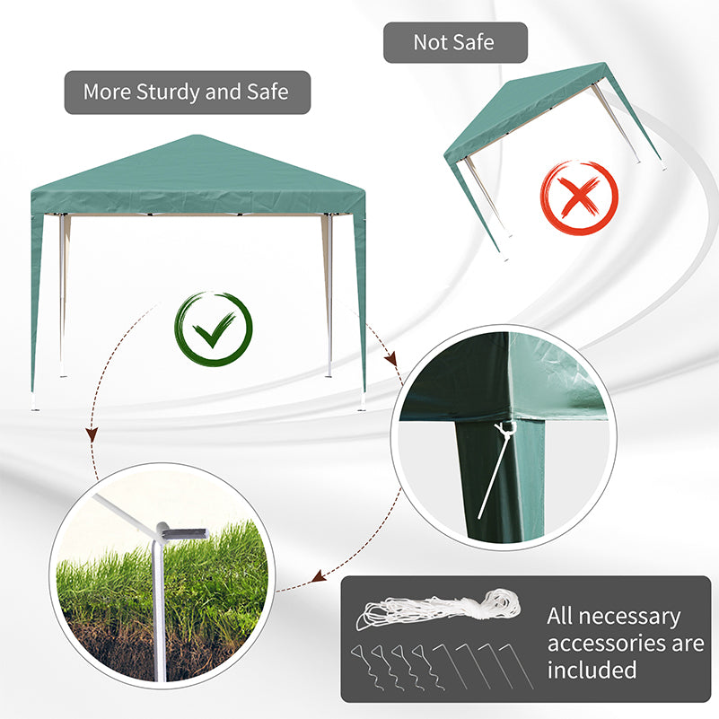 Alloy Steel Pop Up Gazebo Height Adjustable Marquee Party Tent 295cm Width x 295cm Depth - Velmora