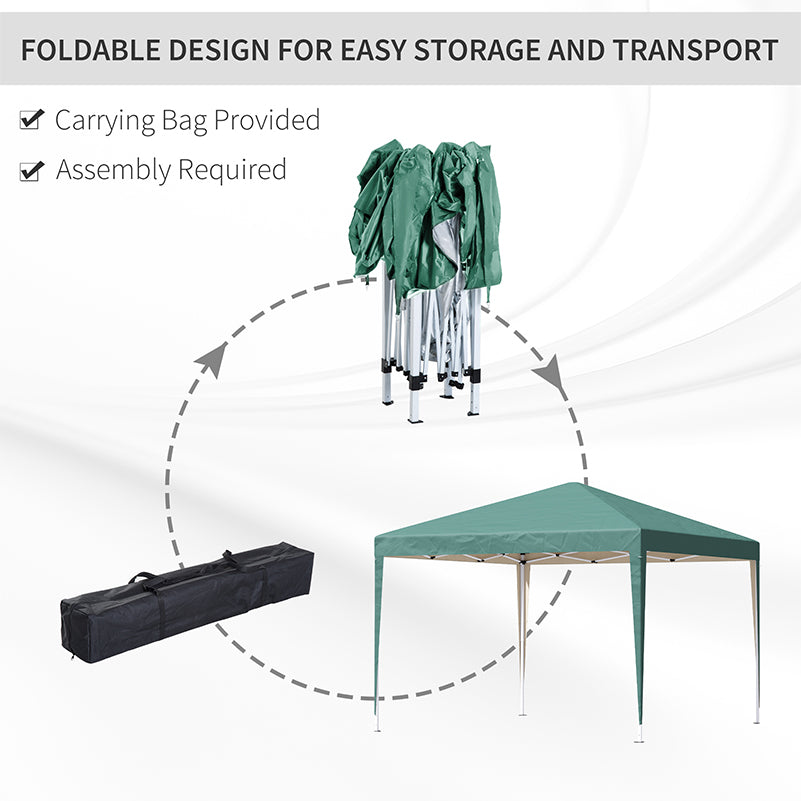 Alloy Steel Pop Up Gazebo Height Adjustable Marquee Party Tent 295cm Width x 295cm Depth - Velmora