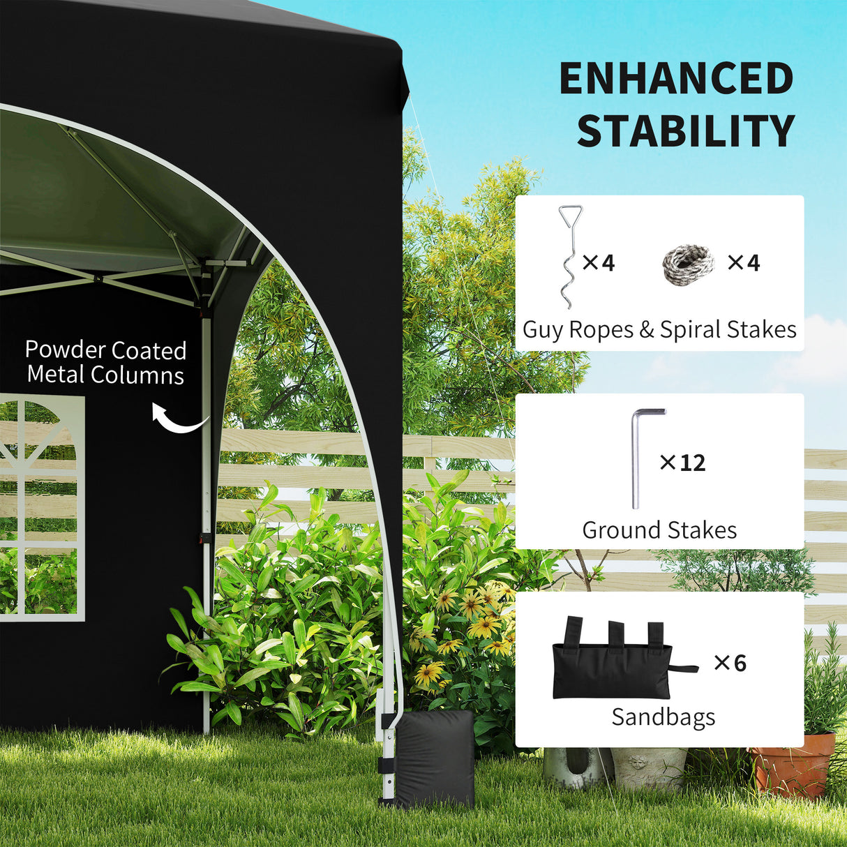 Alloy Steel Pop Up Gazebo Height Adjustable Marquee Party Tent 300cm Width x 596 Depth - Velmora