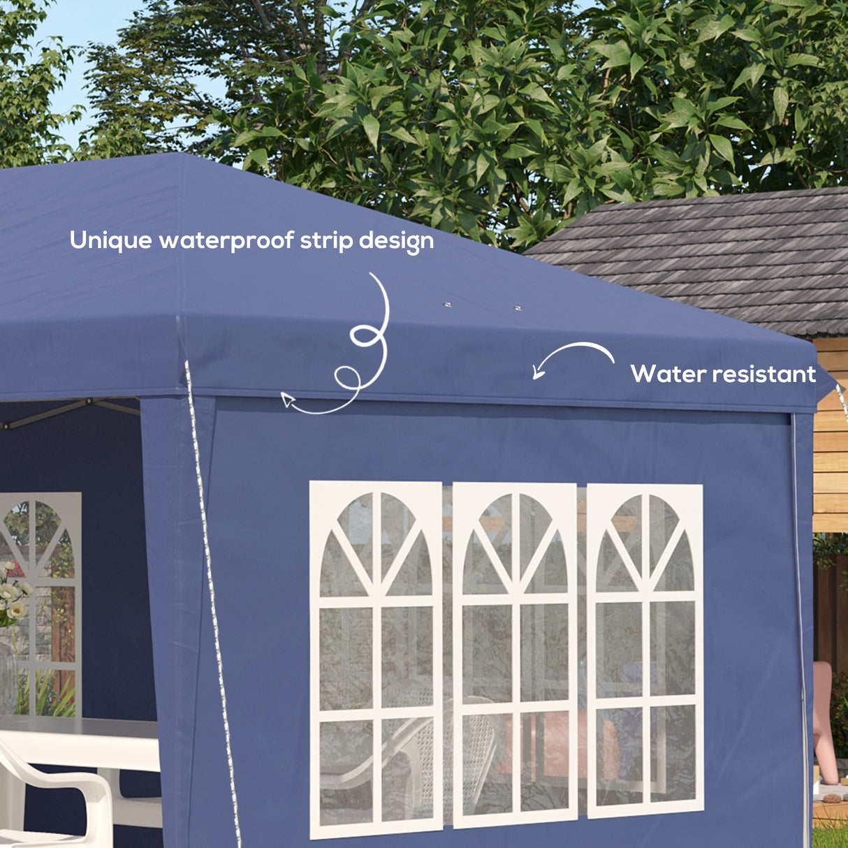 Alloy Steel Pop Up Gazebo Height Adjustable Marquee Party Tent 585cm Width x 295cm Depth - Velmora