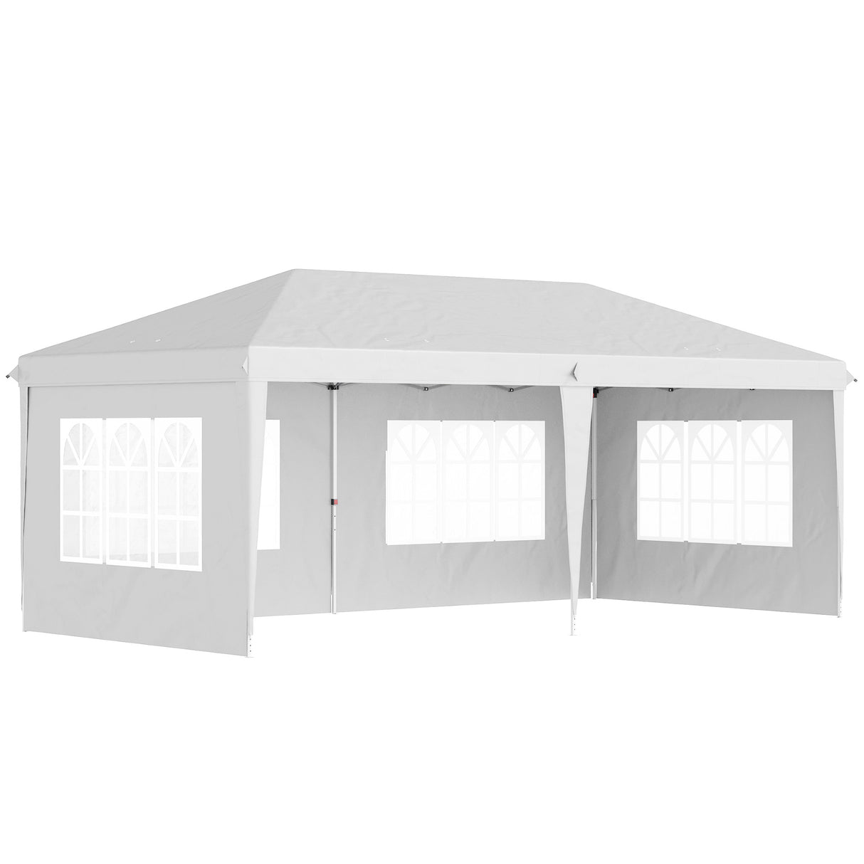 Alloy Steel Pop Up Gazebo Height Adjustable Marquee Party Tent 585cm Width x 295cm Depth - Velmora