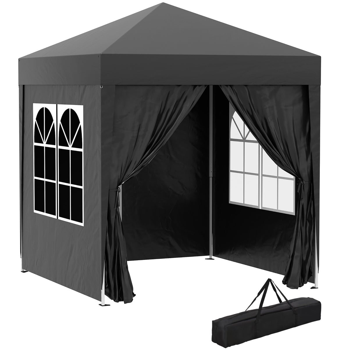 Alloy Steel Pop Up Gazebo Marquee Party Tent Canopy 200cm Width x 298cm Depth - Velmora