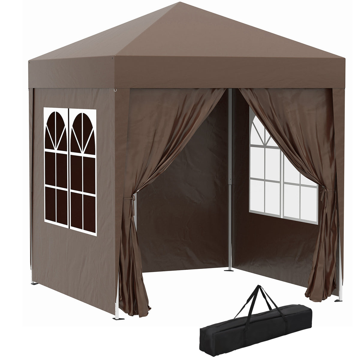 Alloy Steel Pop Up Gazebo Marquee Party Tent Canopy 200cm Width x 298cm Depth - Velmora