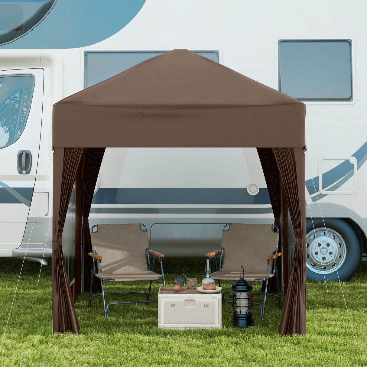 Alloy Steel Pop Up Gazebo Marquee Party Tent Canopy 200cm Width x 298cm Depth - Velmora