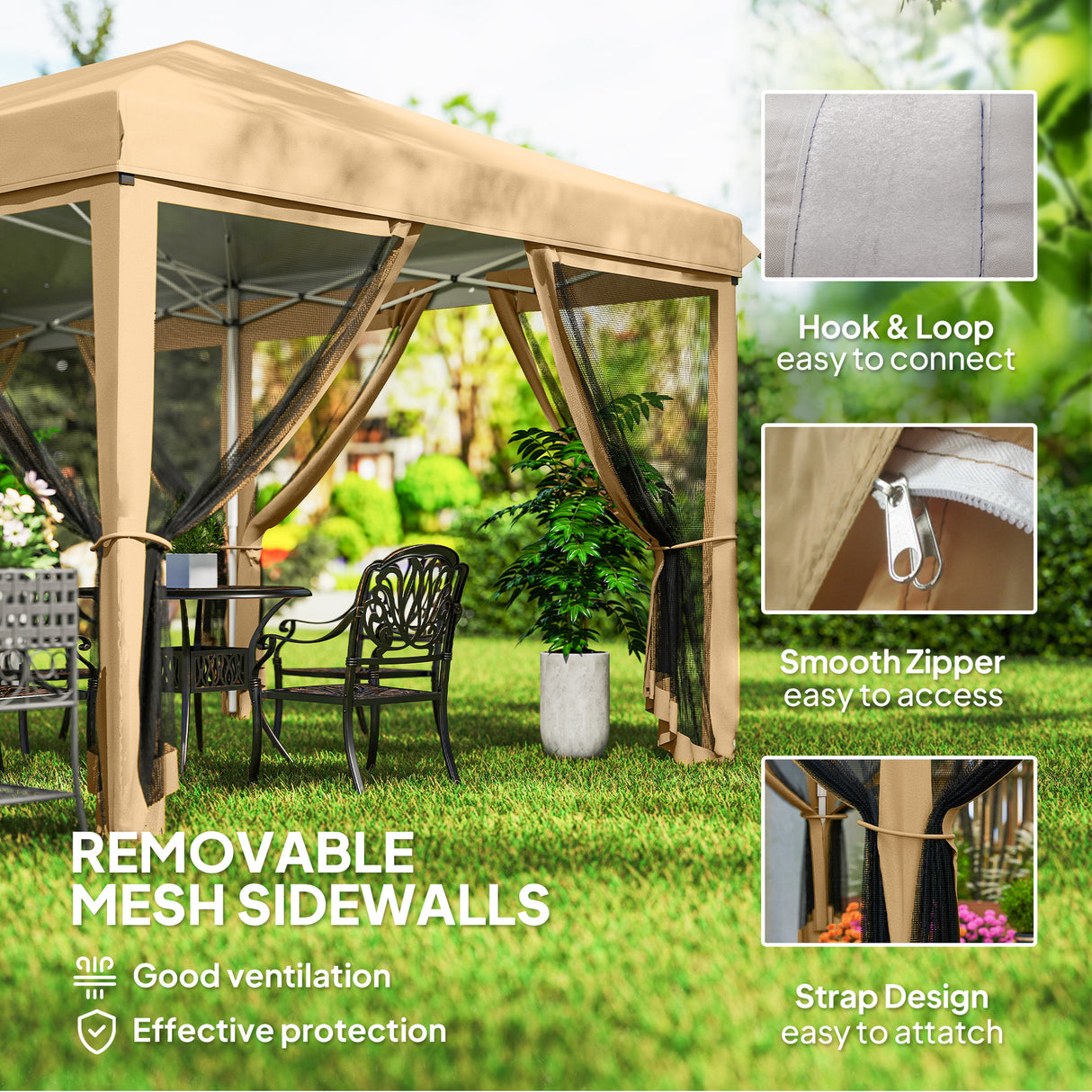 Alloy Steel Pop Up Gazebo Marquee Party Wedding Tent 585cm Width x 295cm Depth - Velmora