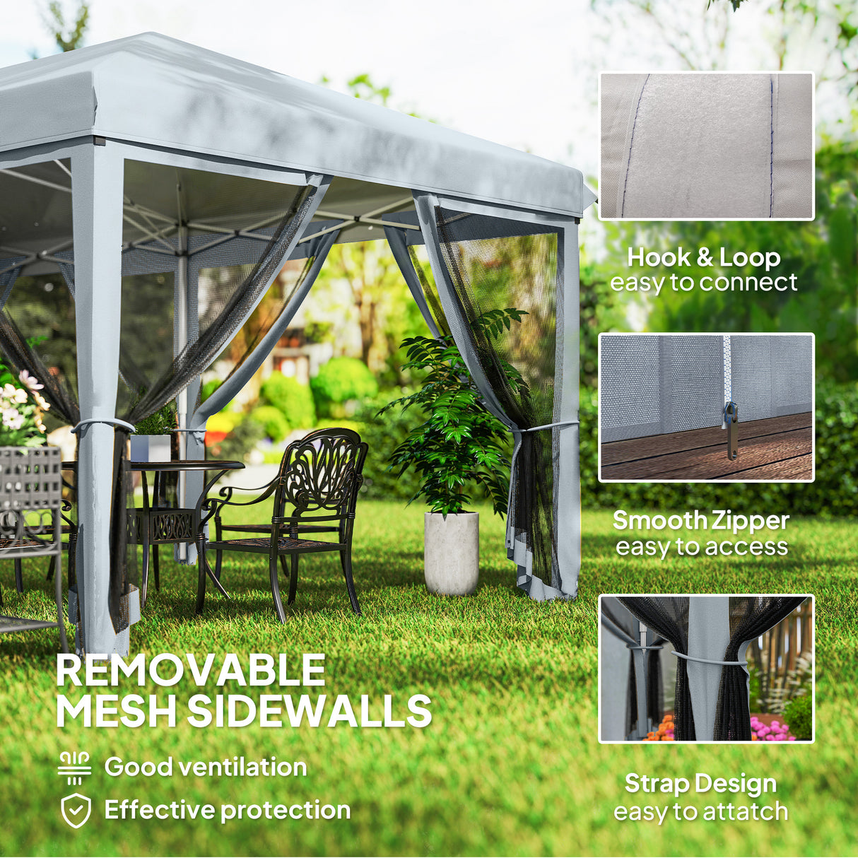 Alloy Steel Pop Up Gazebo Marquee Party Wedding Tent 585cm Width x 295cm Depth - Velmora
