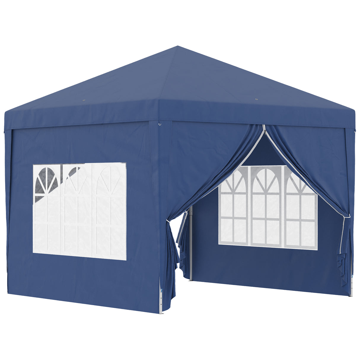 Alloy Steel Pop Up Gazebo With Curtain Walls 295cm Width x 295cm Depth - Velmora