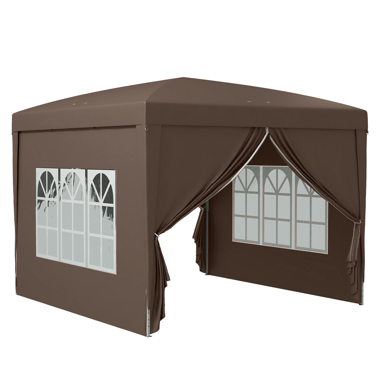 Alloy Steel Pop Up Gazebo With Curtain Walls 295cm Width x 295cm Depth - Velmora