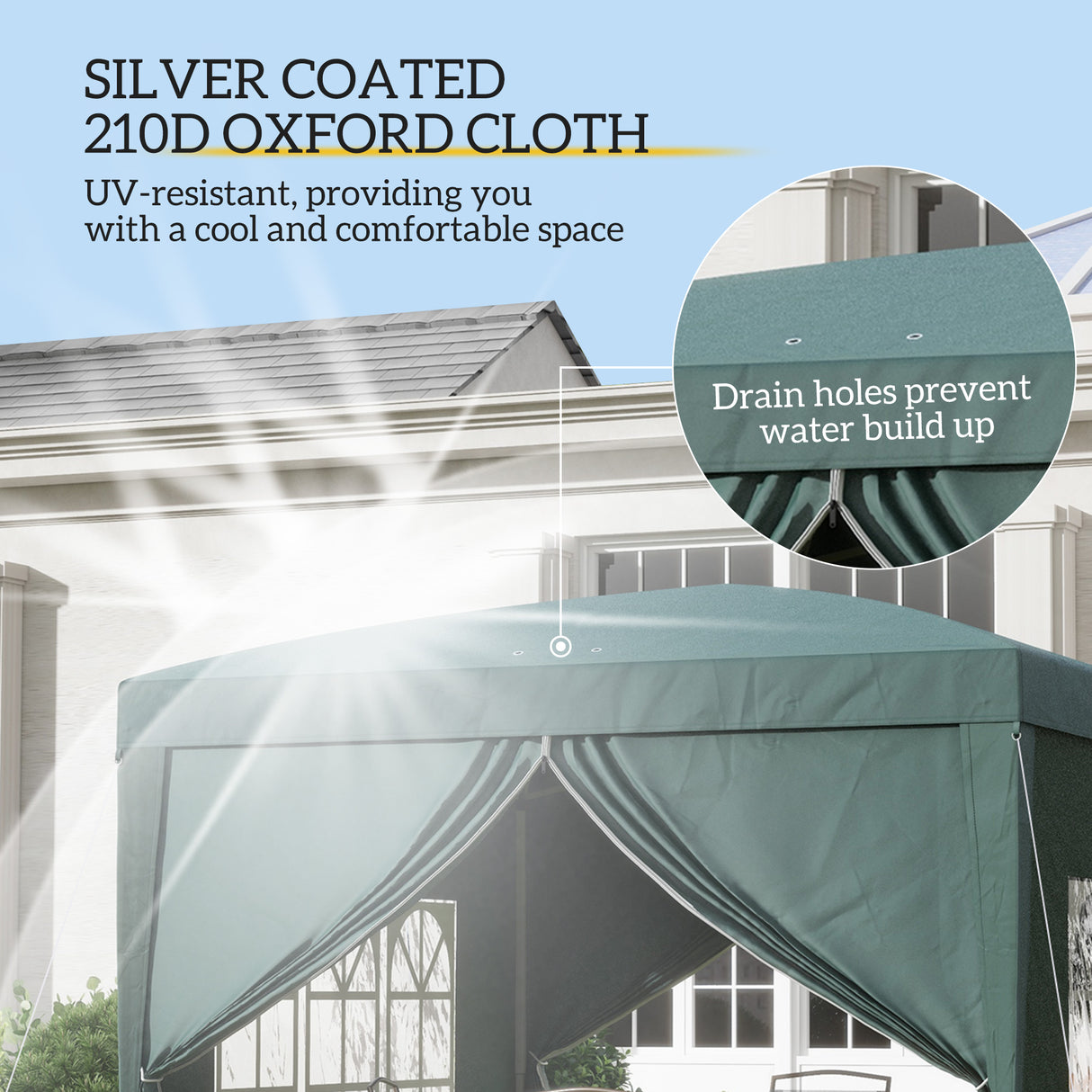 Alloy Steel Pop Up Gazebo With Curtain Walls 295cm Width x 295cm Depth - Velmora