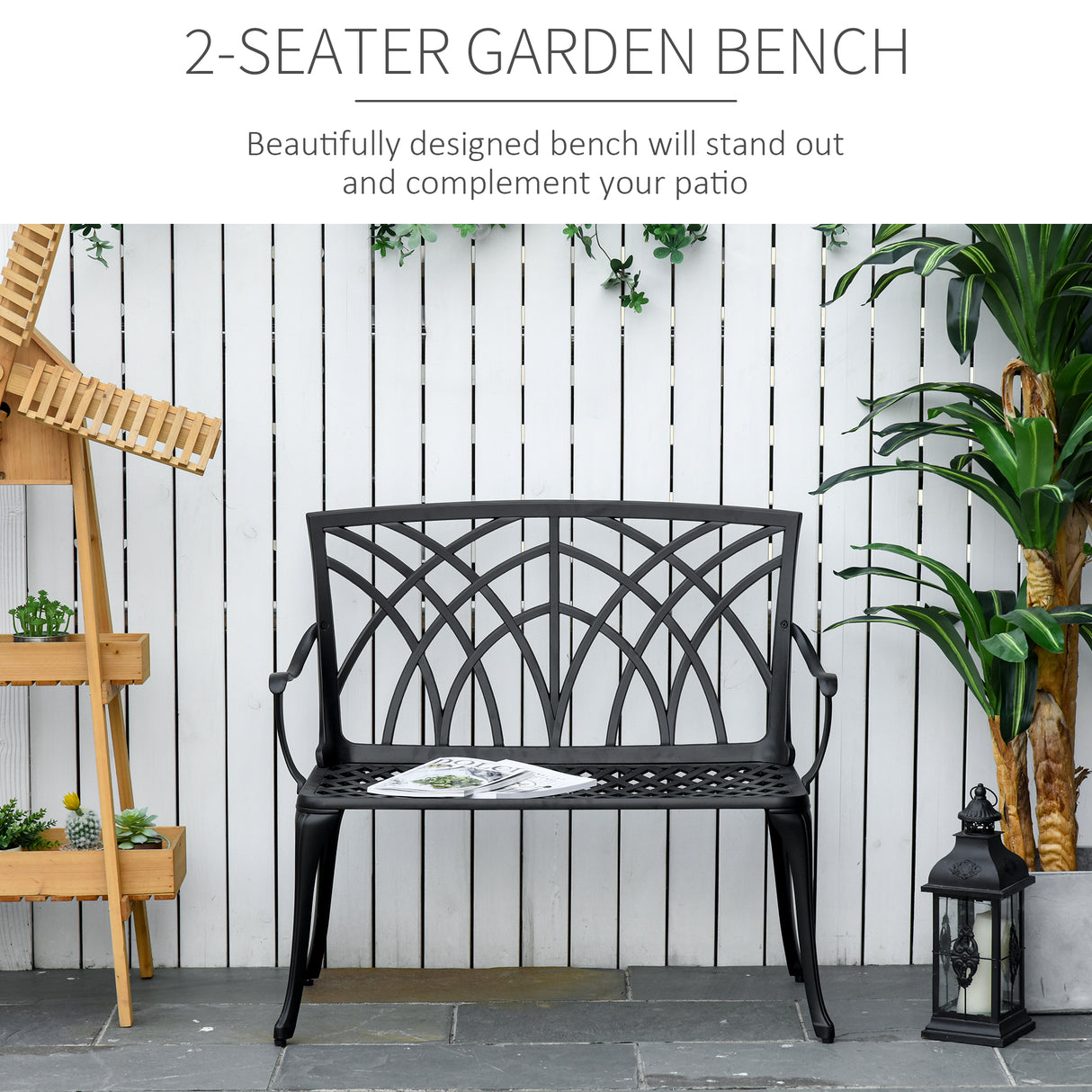 Aluminium 2 Seater Garden Bench Loveseat - Velmora