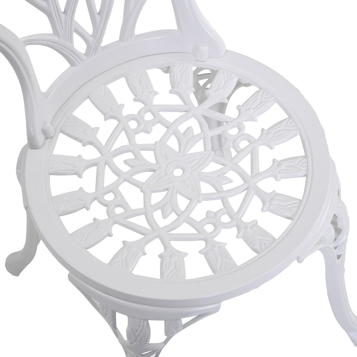 Aluminium 3 Pieces Garden Bistro Set With Parasol Hole for Balcony - Velmora