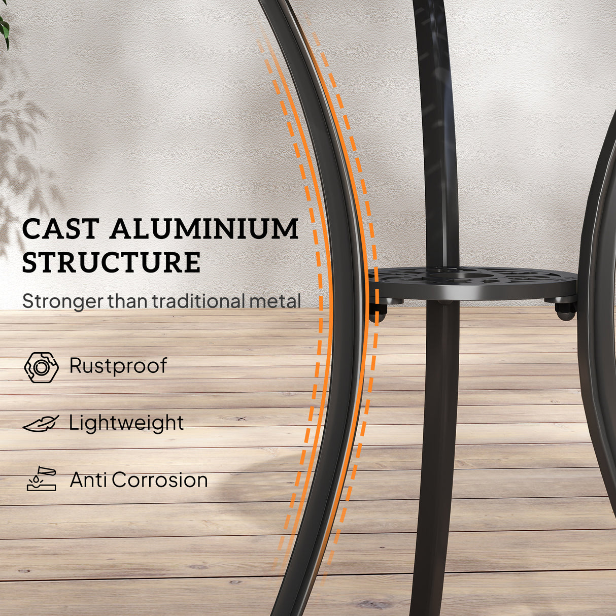 Aluminium 3 Pieces Round Garden Bistro Set With 2 Armchairs - Velmora