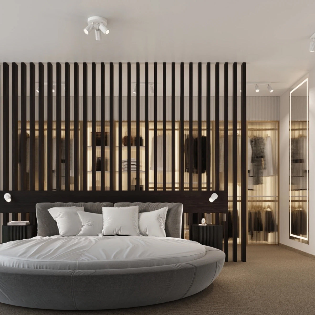 Aluminium Ceiling Light With 2 Karbon Lamps - Deep Space