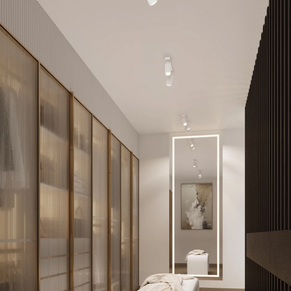 Aluminium Ceiling Light With 2 Karbon Lamps - Deep Space