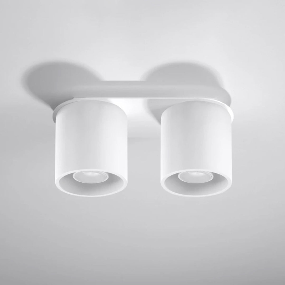 Aluminium Ceiling Light With 2 Orbis Lamps - Deep Space