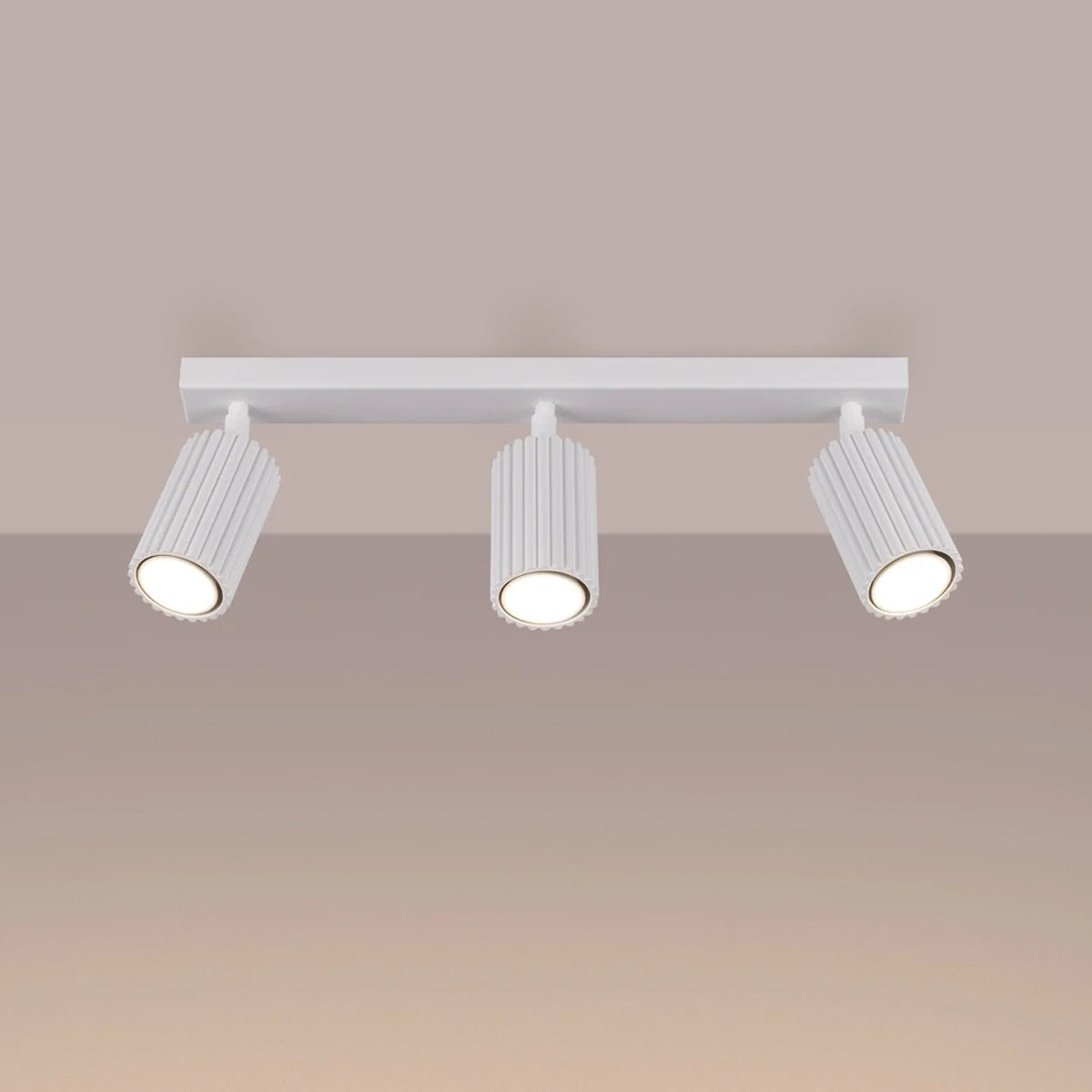 Aluminium Ceiling Light With 3 Karbon Lamps - Deep Space