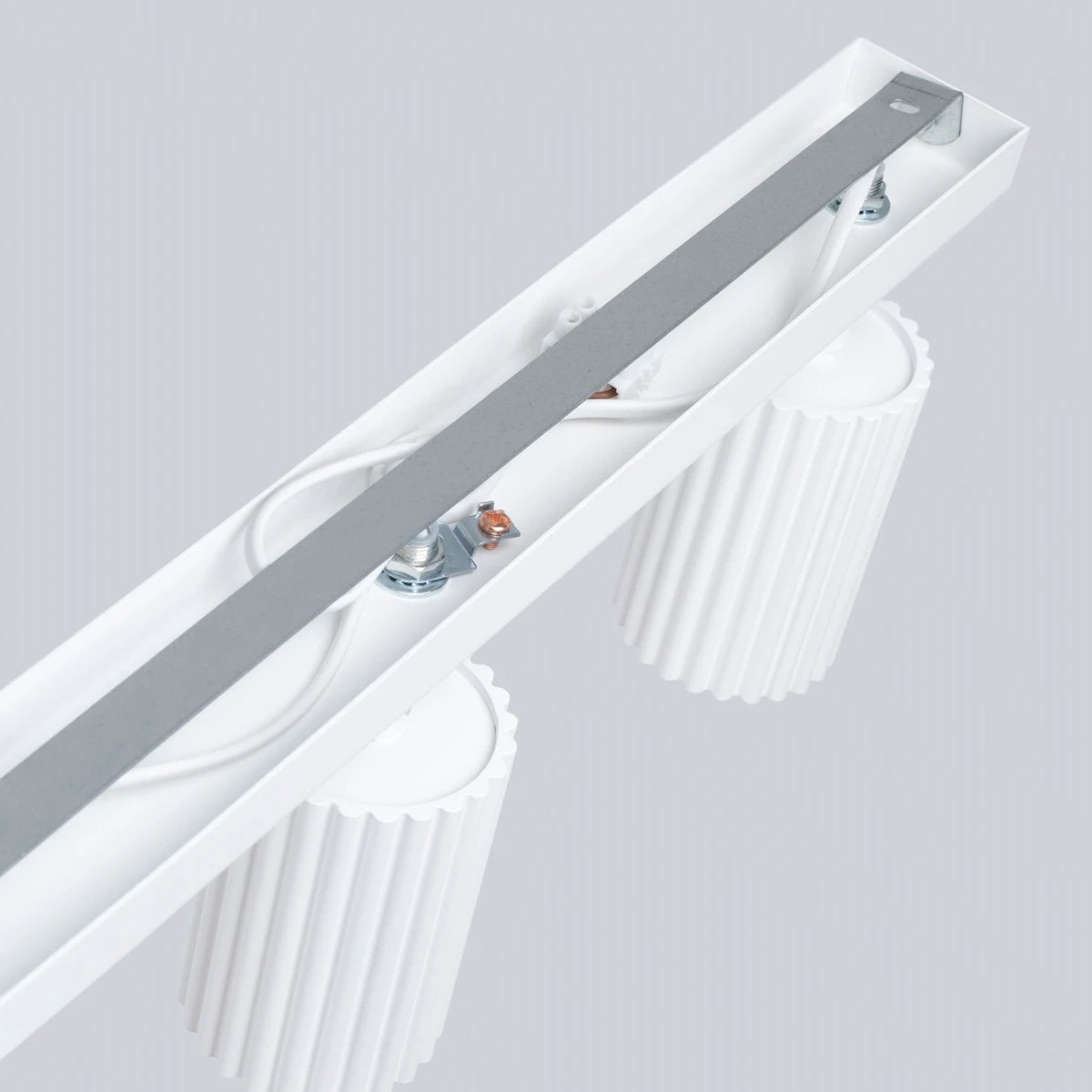 Aluminium Ceiling Light With 3 Karbon Lamps - Deep Space