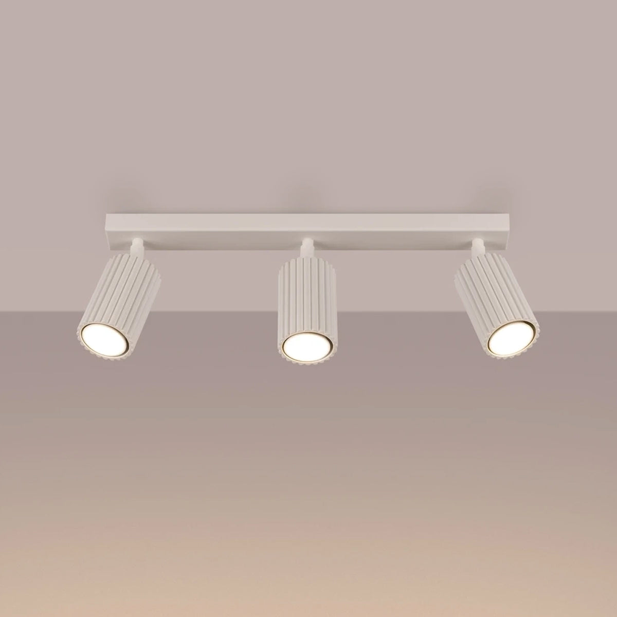 Aluminium Ceiling Light With 3 Karbon Lamps - Deep Space
