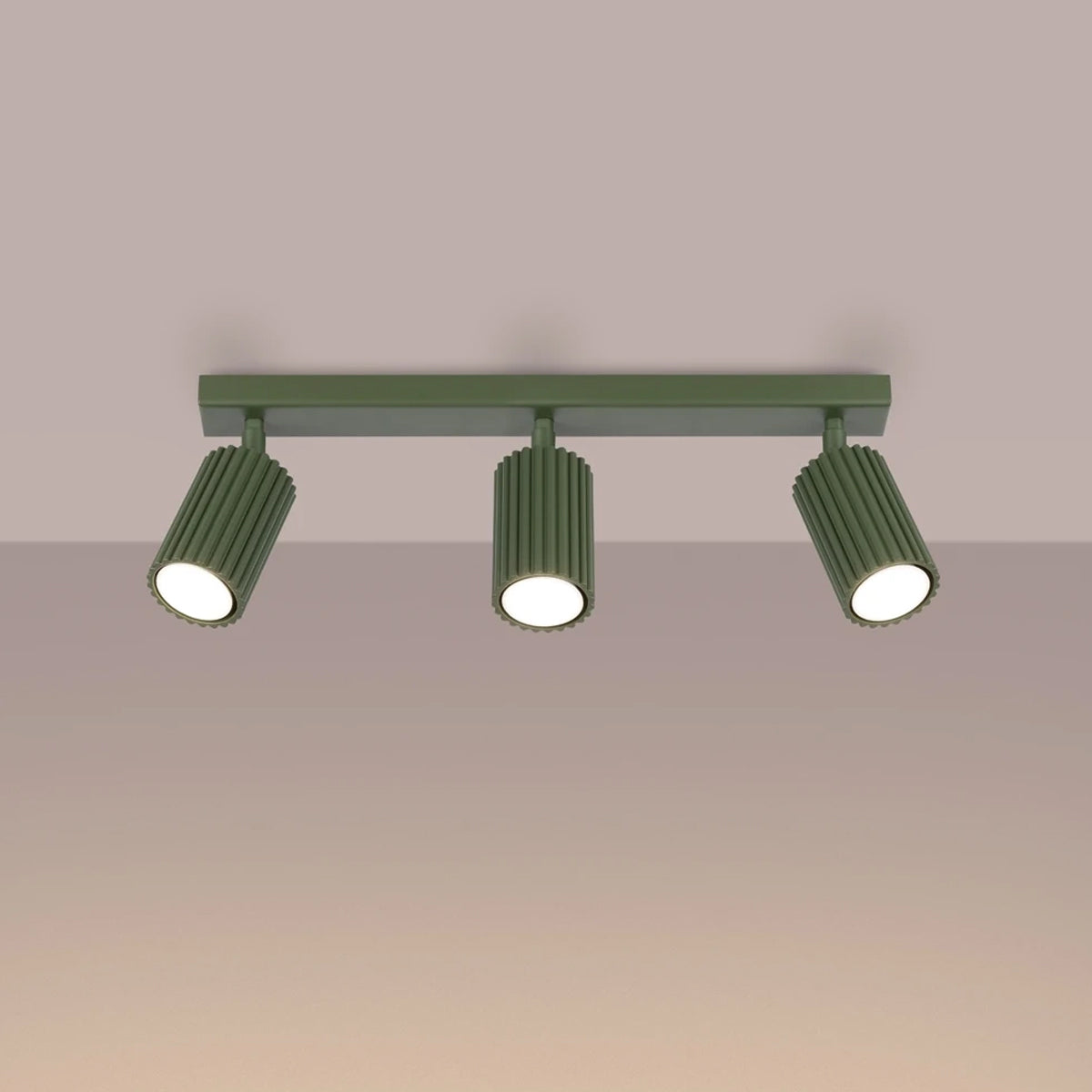 Aluminium Ceiling Light With 3 Karbon Lamps - Deep Space