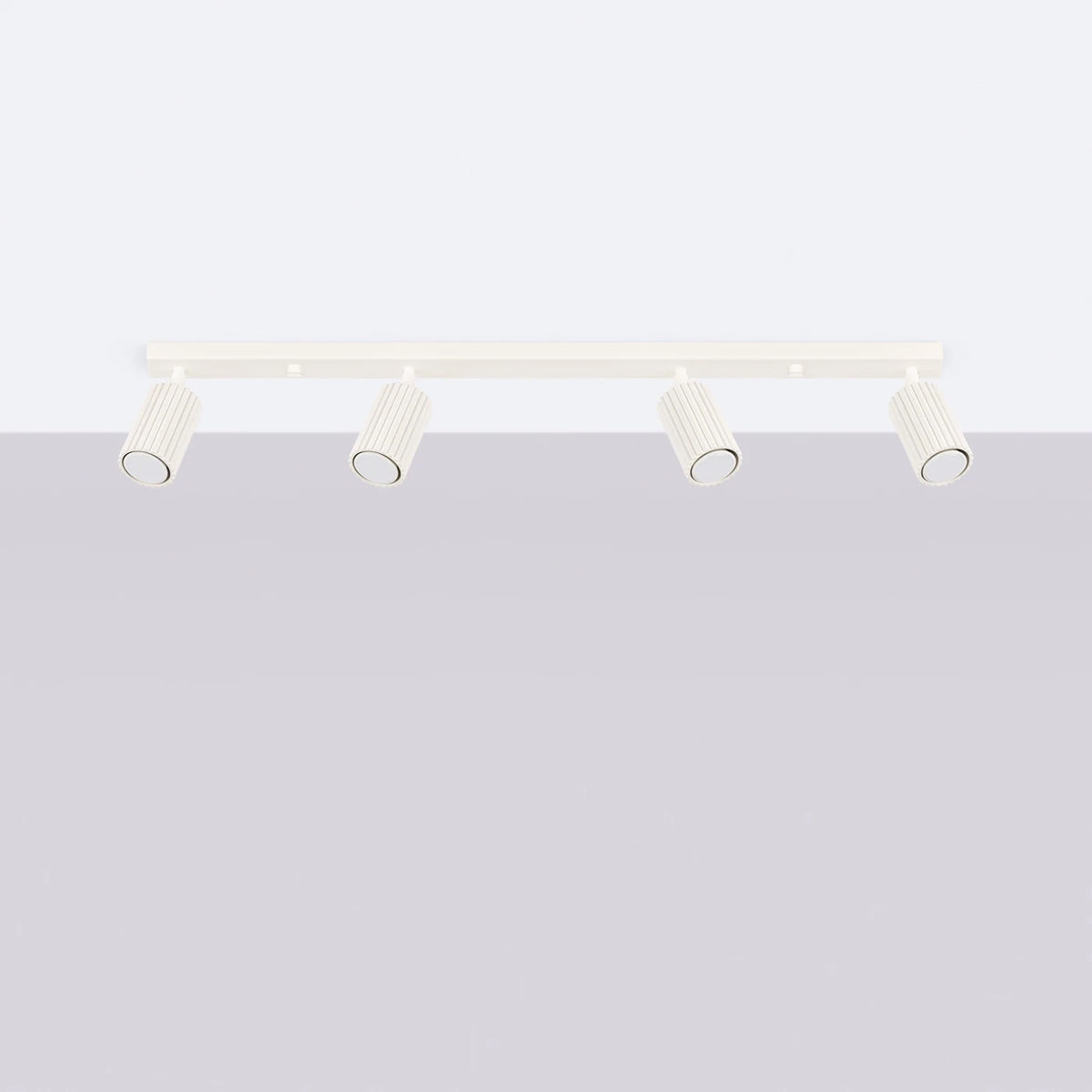 Aluminium Ceiling Light With 4 Karbon Lamps - Deep Space