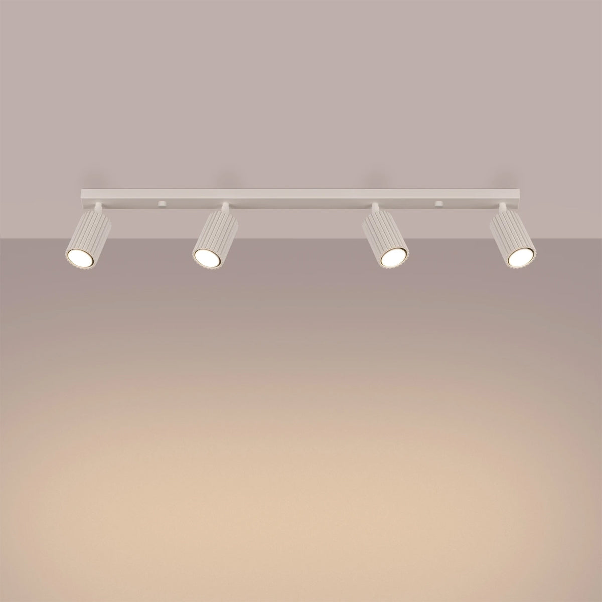 Aluminium Ceiling Light With 4 Karbon Lamps - Deep Space