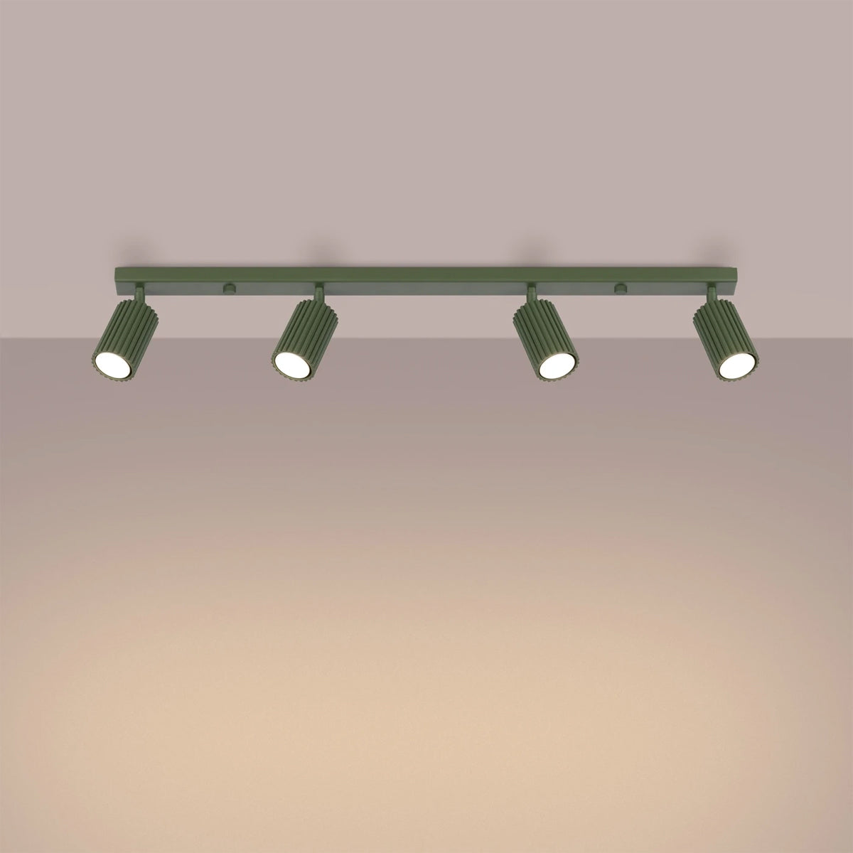 Aluminium Ceiling Light With 4 Karbon Lamps - Deep Space