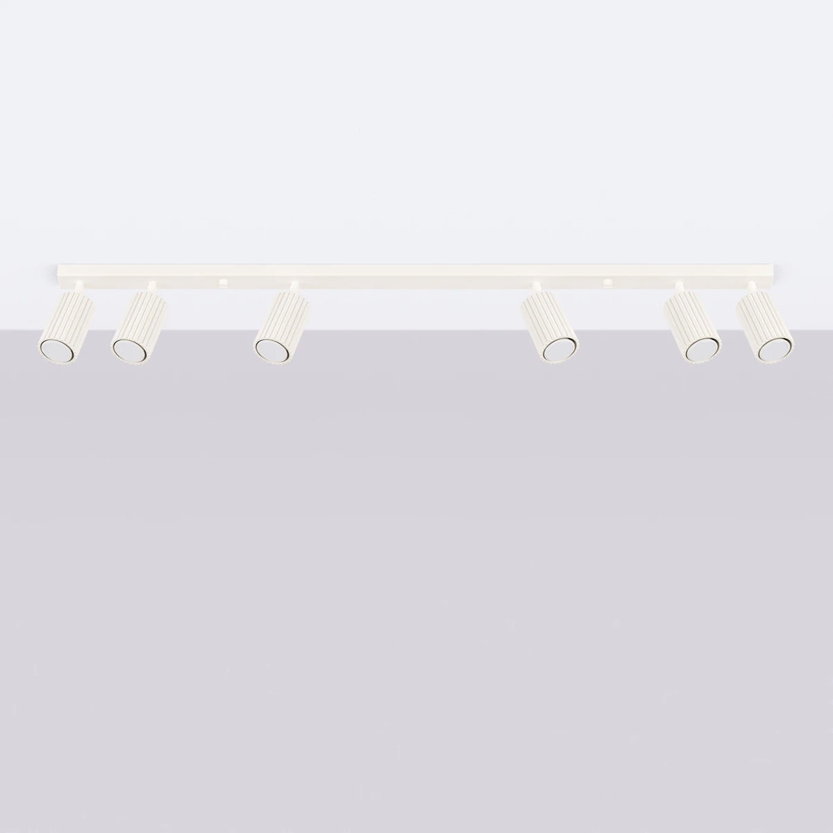 Aluminium Ceiling Light With 6 Karbon Lamps - Deep Space