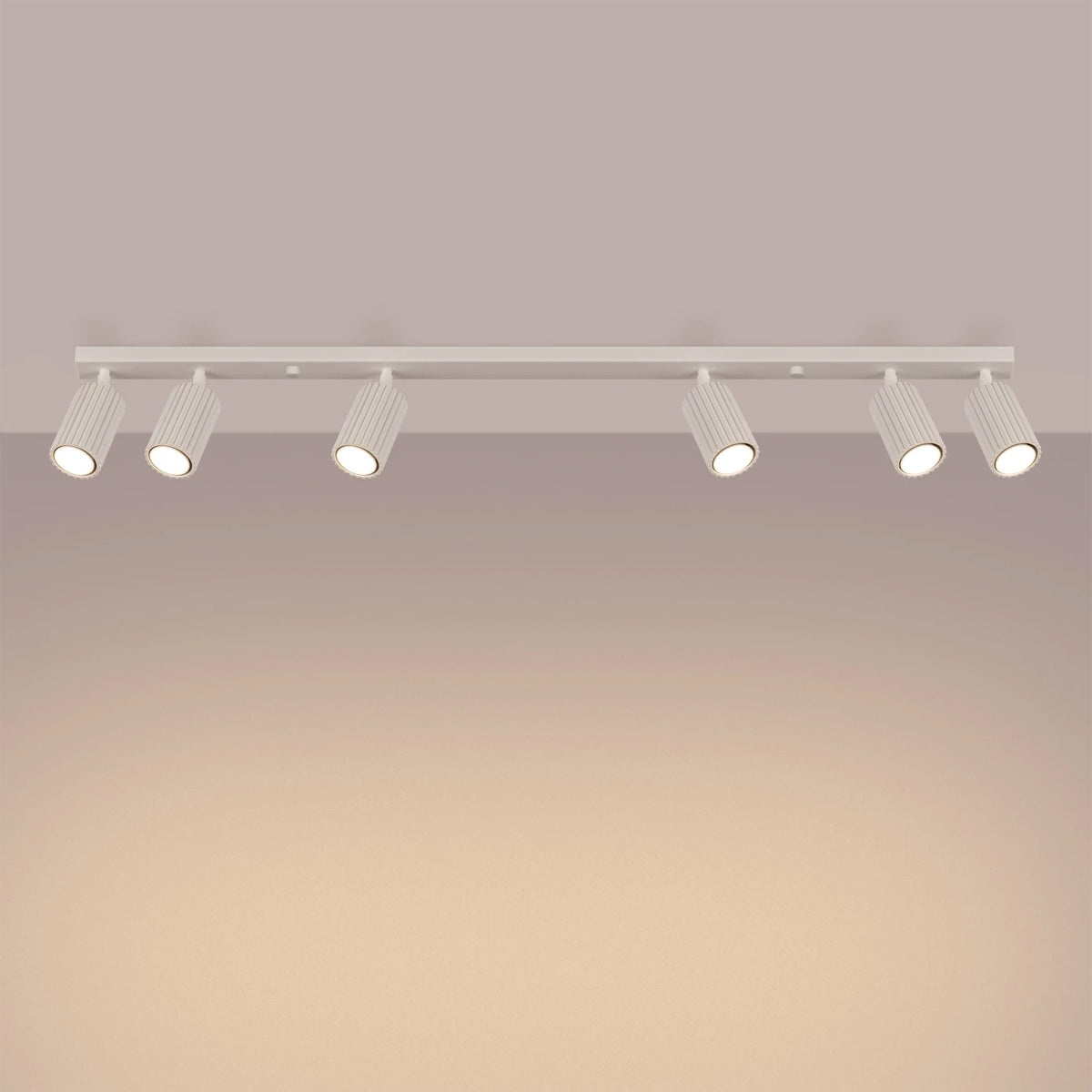 Aluminium Ceiling Light With 6 Karbon Lamps - Deep Space