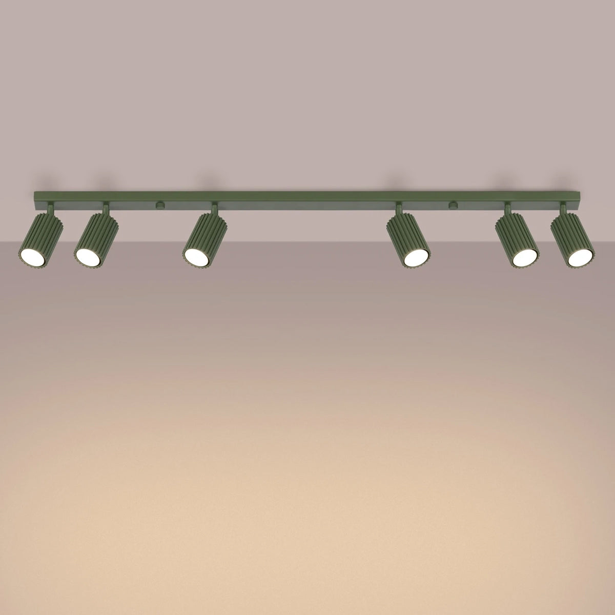 Aluminium Ceiling Light With 6 Karbon Lamps - Deep Space