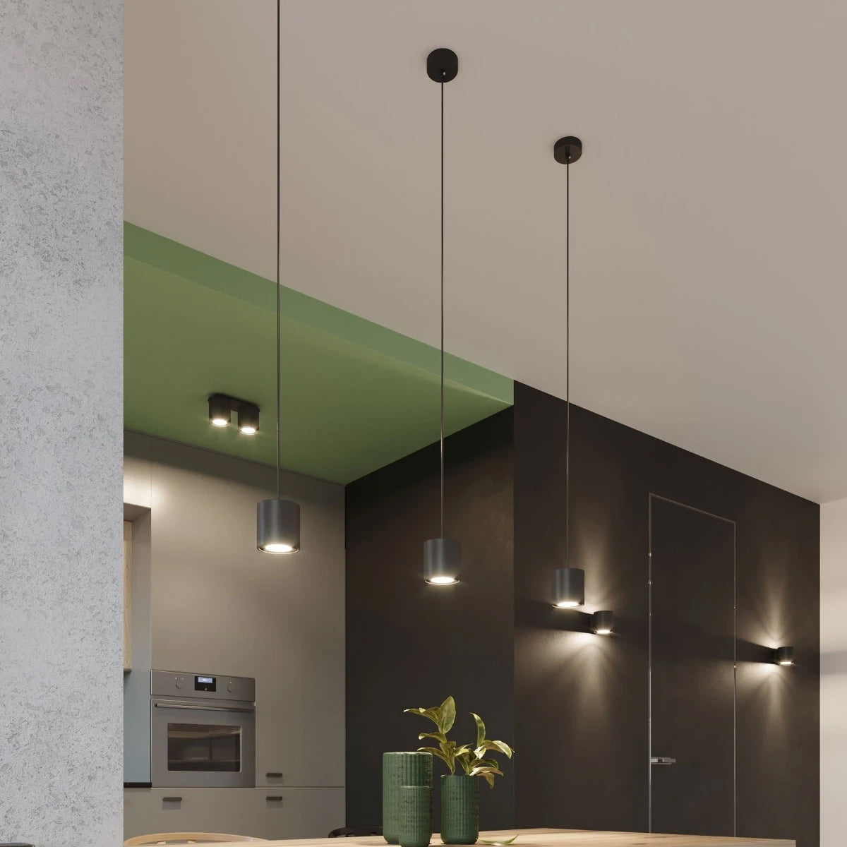 Aluminium Ceiling Light With Orbis Lamp - Deep Space