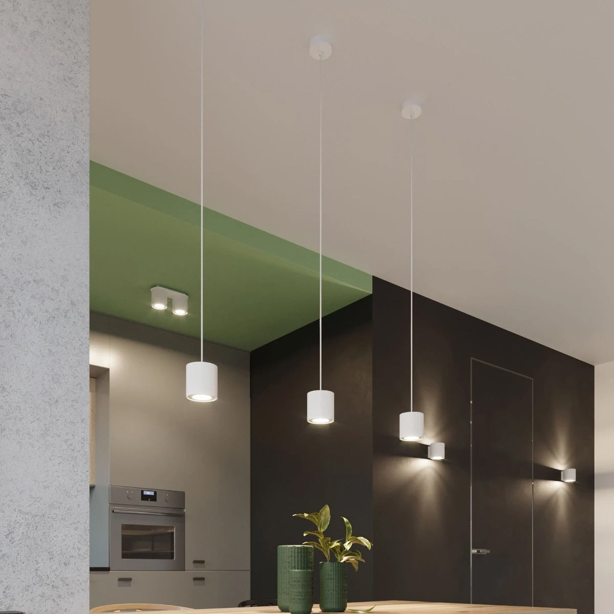 Aluminium Ceiling Light With Orbis Lamp - Deep Space