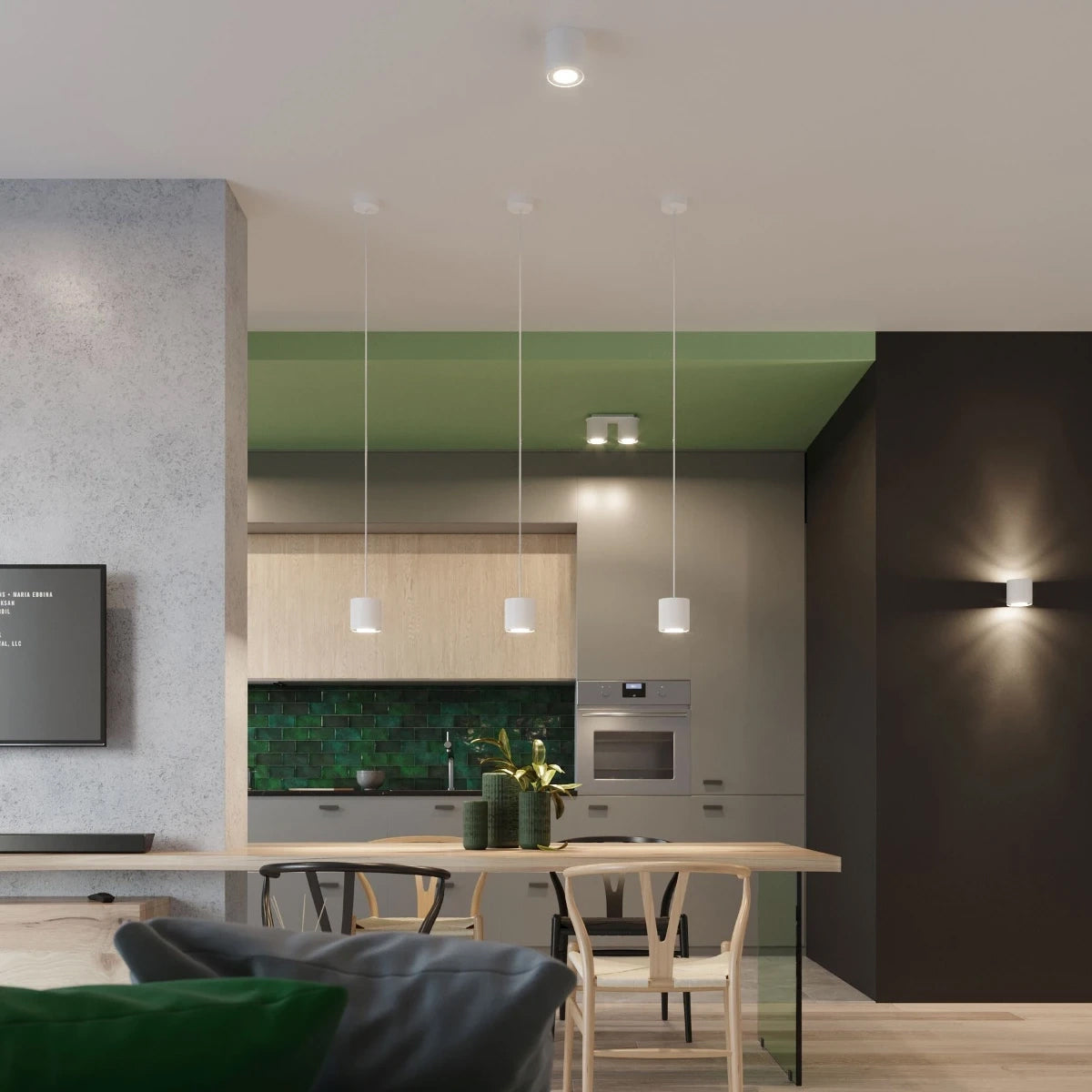 Aluminium Ceiling Light With Orbis Lamp - Deep Space