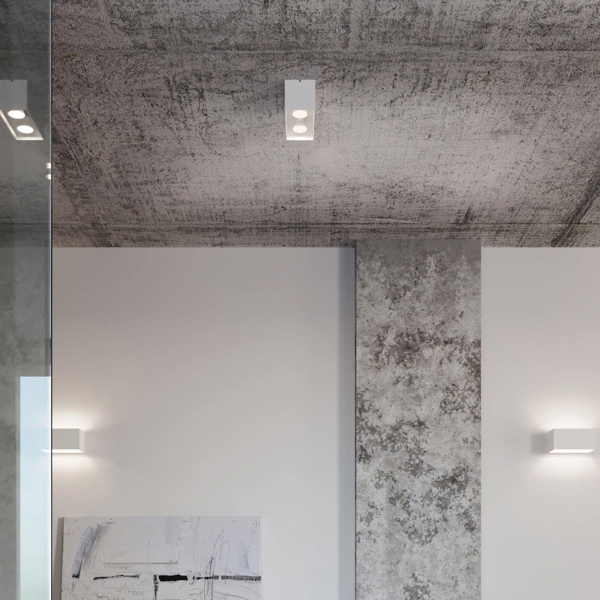 Aluminium Ceiling Light Rectangular With Quad Lamp - Deep Space