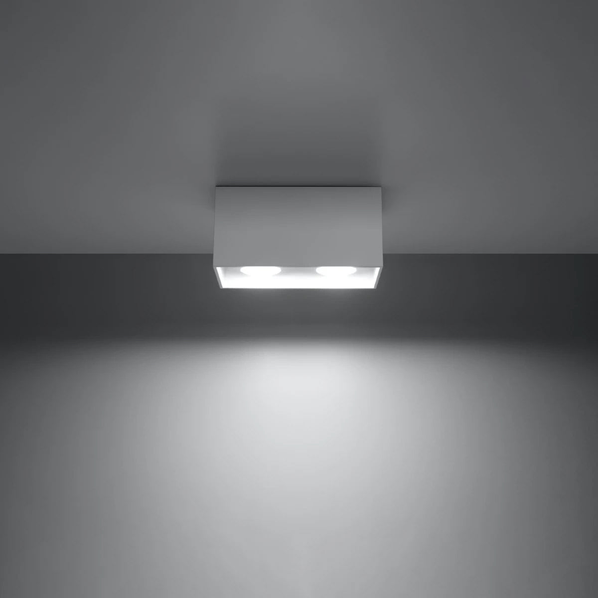 Aluminium Ceiling Light Rectangular With Quad Lamp - Deep Space